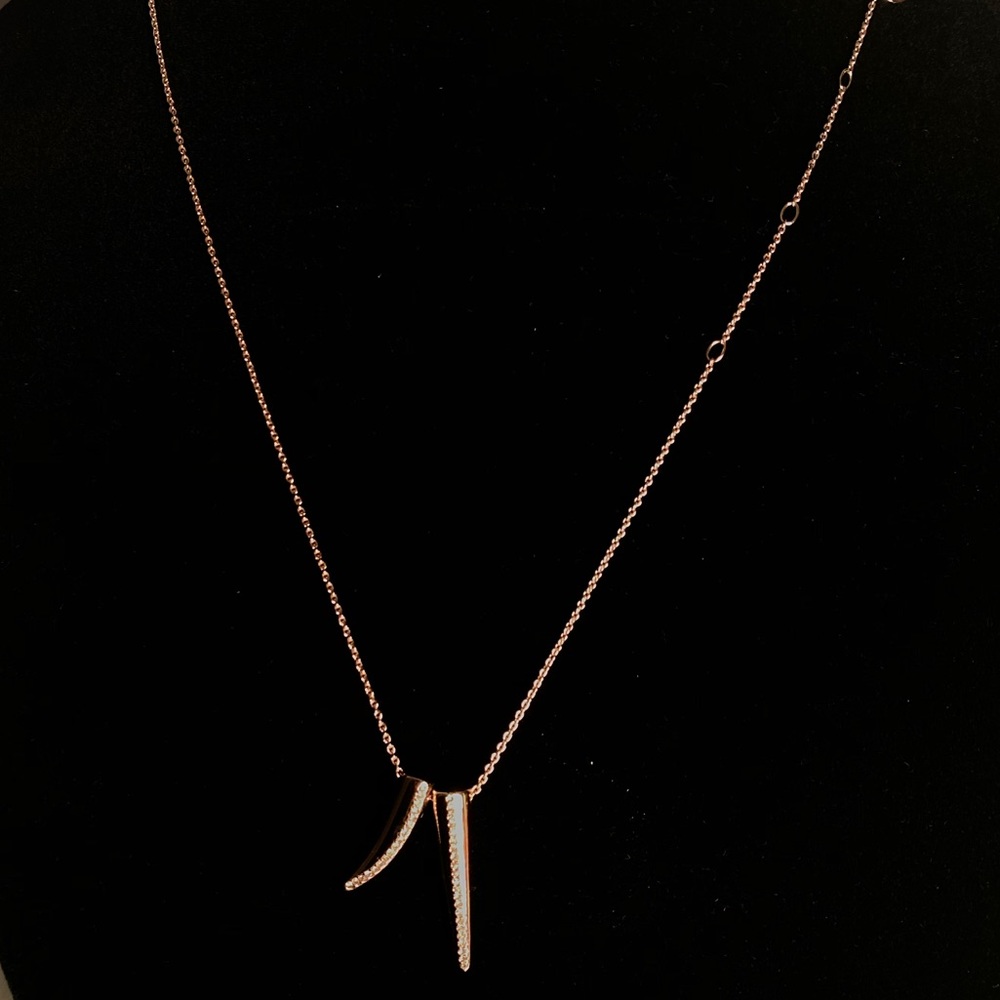 SOLD - Stella & Dot rose gold horn necklace